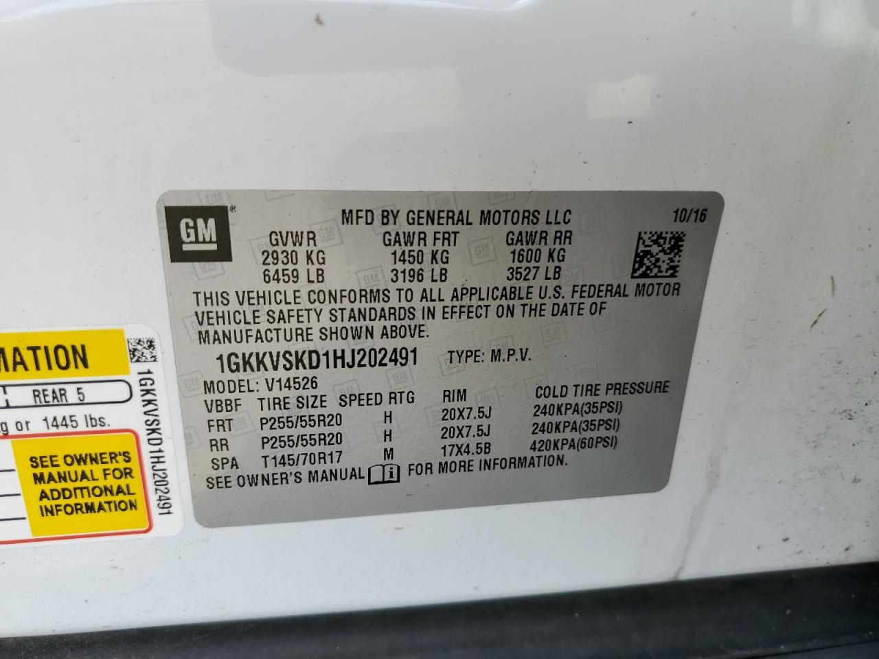 1GKKVSKD1HJ202491 2017 GMC Acadia Limited Slt-2