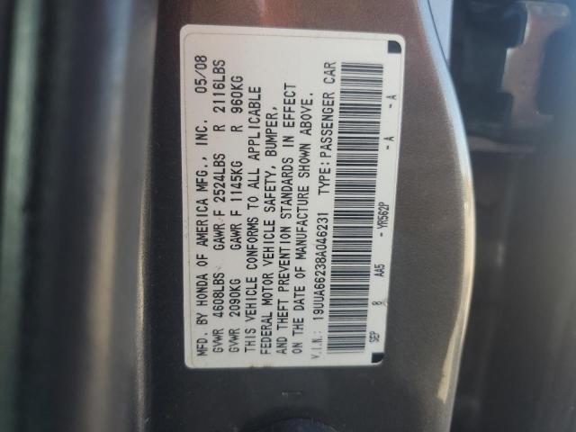 2008 Acura Tl VIN: 19UUA66238A046231 Lot: 60033464