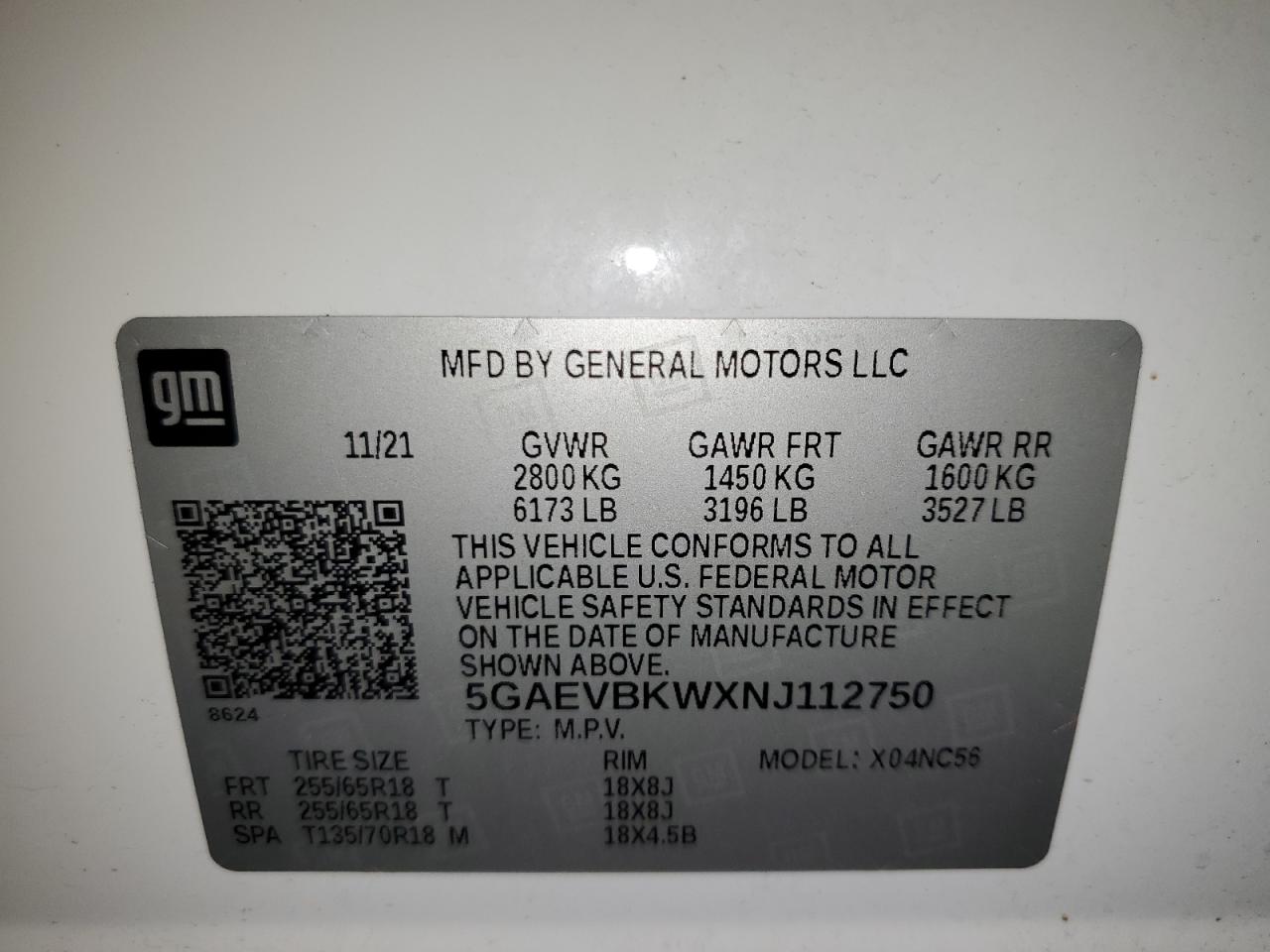 2022 Buick Enclave Premium vin: 5GAEVBKWXNJ112750