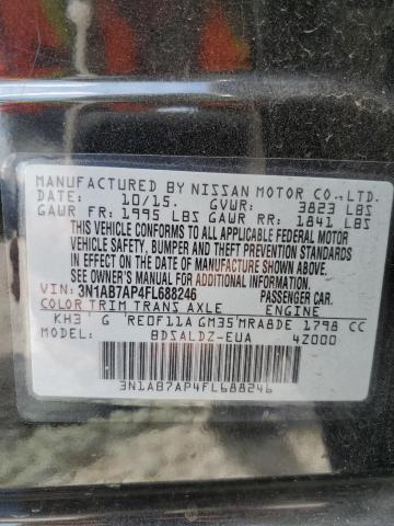 2015 Nissan Sentra S VIN: 3N1AB7AP4FL688246 Lot: 57843514