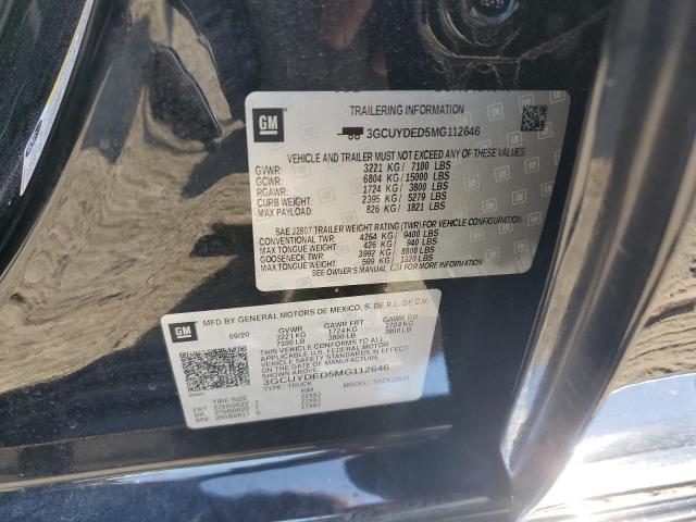 2021 Chevrolet Silverado K1500 Lt VIN: 3GCUYDED5MG112646 Lot: 60721654