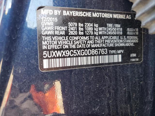 2016 BMW X3 xDrive28I VIN: 5UXWX9C5XG0D86763 Lot: 61029064