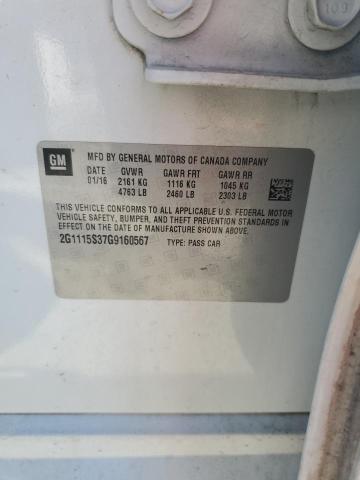 2016 Chevrolet Impala Lt VIN: 2G1115S37G9160567 Lot: 58108884