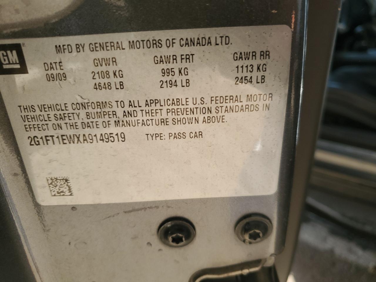 2G1FT1EWXA9149519 2010 Chevrolet Camaro Ss