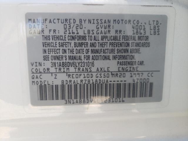 2020 Nissan Sentra Sr VIN: 3N1AB8DV6LY231016 Lot: 61472294