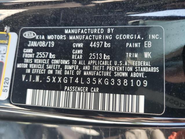 2019 Kia Optima Lx VIN: 5XXGT4L35KG338109 Lot: 59138814