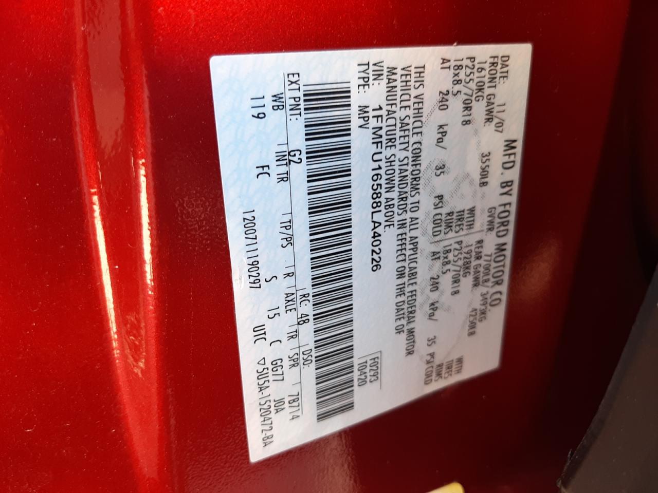 1FMFU16588LA40226 2008 Ford Expedition Xlt