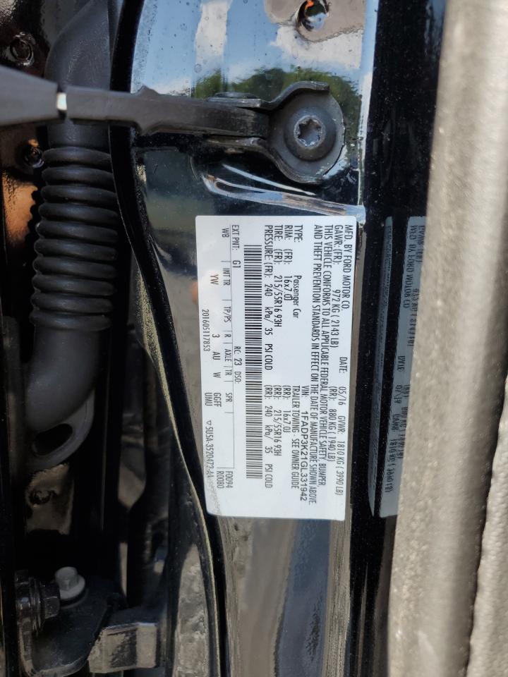1FADP3K21GL331942 FORD FOCUS 2016