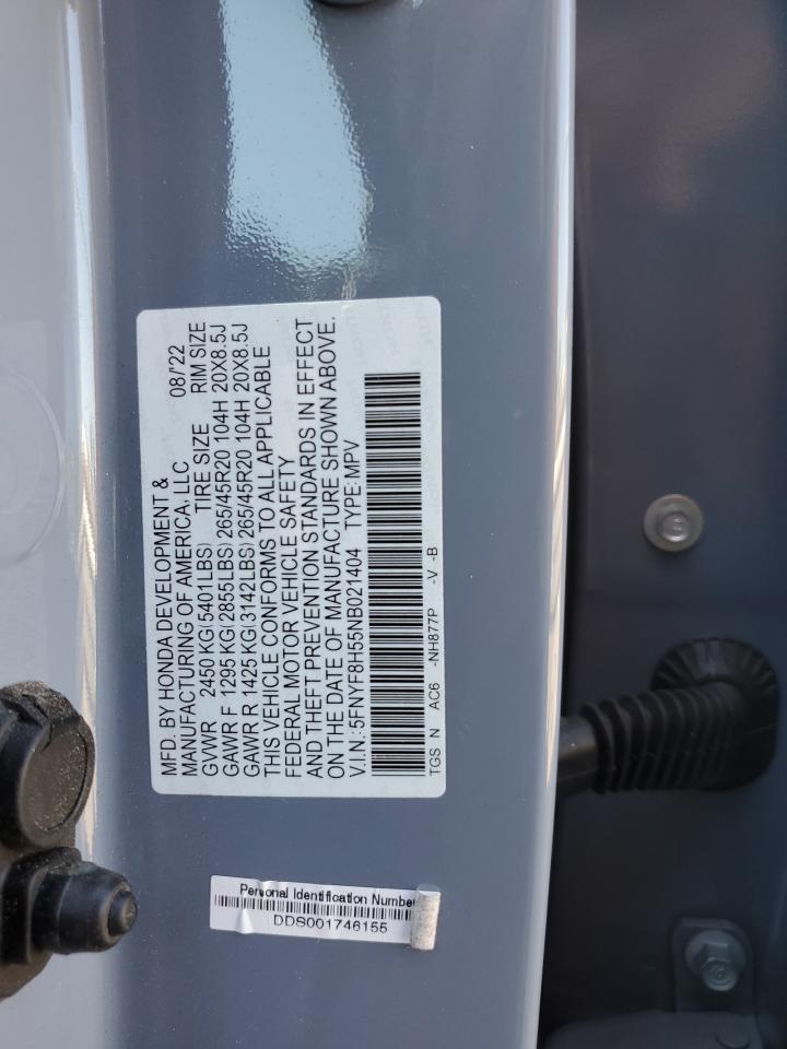 5FNYF8H55NB021404 2022 Honda Passport Exl