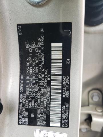 2003 Toyota Highlander Limited VIN: JTEHF21A030154602 Lot: 57677924