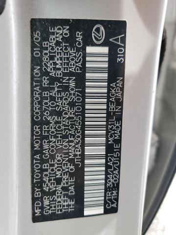 2005 Lexus Es 330 VIN: JTHBA30G455101071 Lot: 57573684