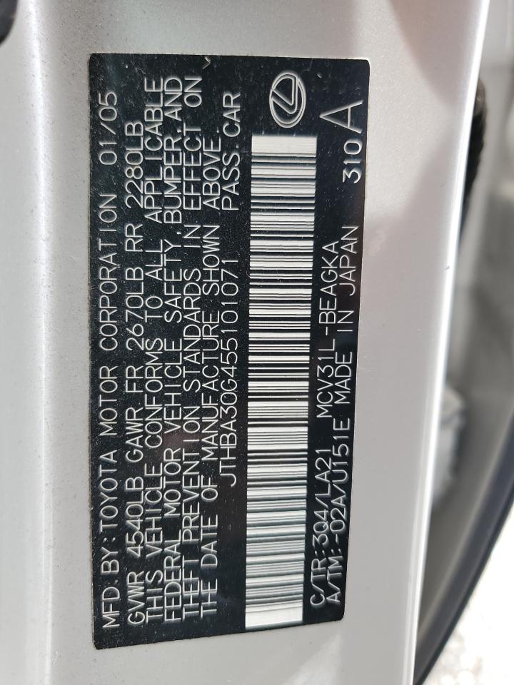 JTHBA30G455101071 2005 Lexus Es 330