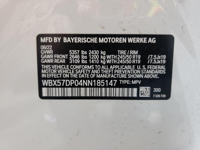 VIN WBX57DP04NN185147 2022 BMW X3, Xdrive30I no.14