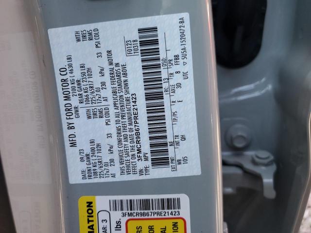 2023 Ford Bronco Sport Big Bend VIN: 3FMCR9B67PRE21423 Lot: 60396514