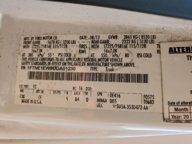 2013 Ford Econoline E150 Van VIN: 1FTNE1EW8DDA01230 Lot: 60106514