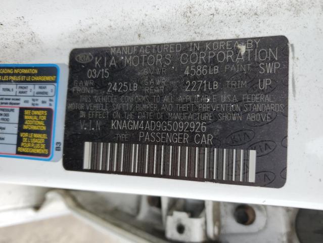 2016 KIA OPTIMA HYB - KNAGM4AD9G5092926