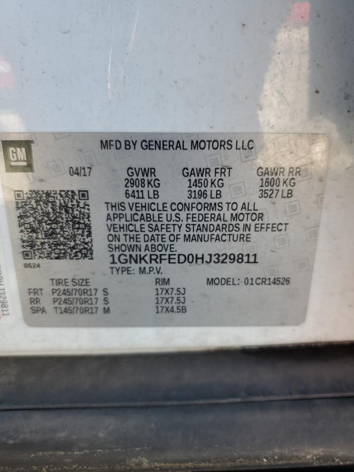 1GNKRFED0HJ329811 CHEVROLET TRAVERSE 2017