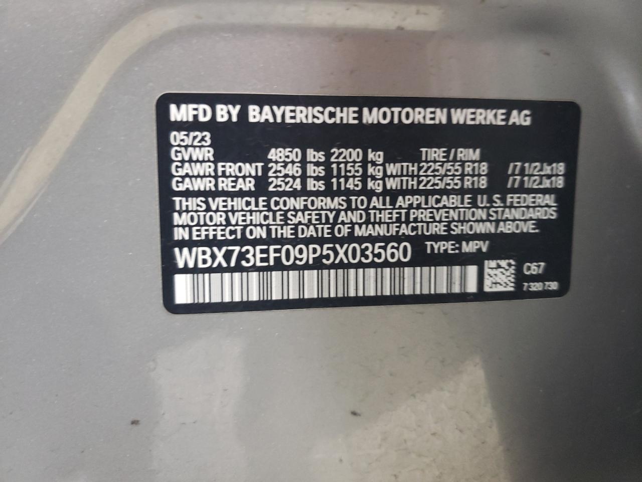 WBX73EF09P5X03560 2023 BMW X1 xDrive28I