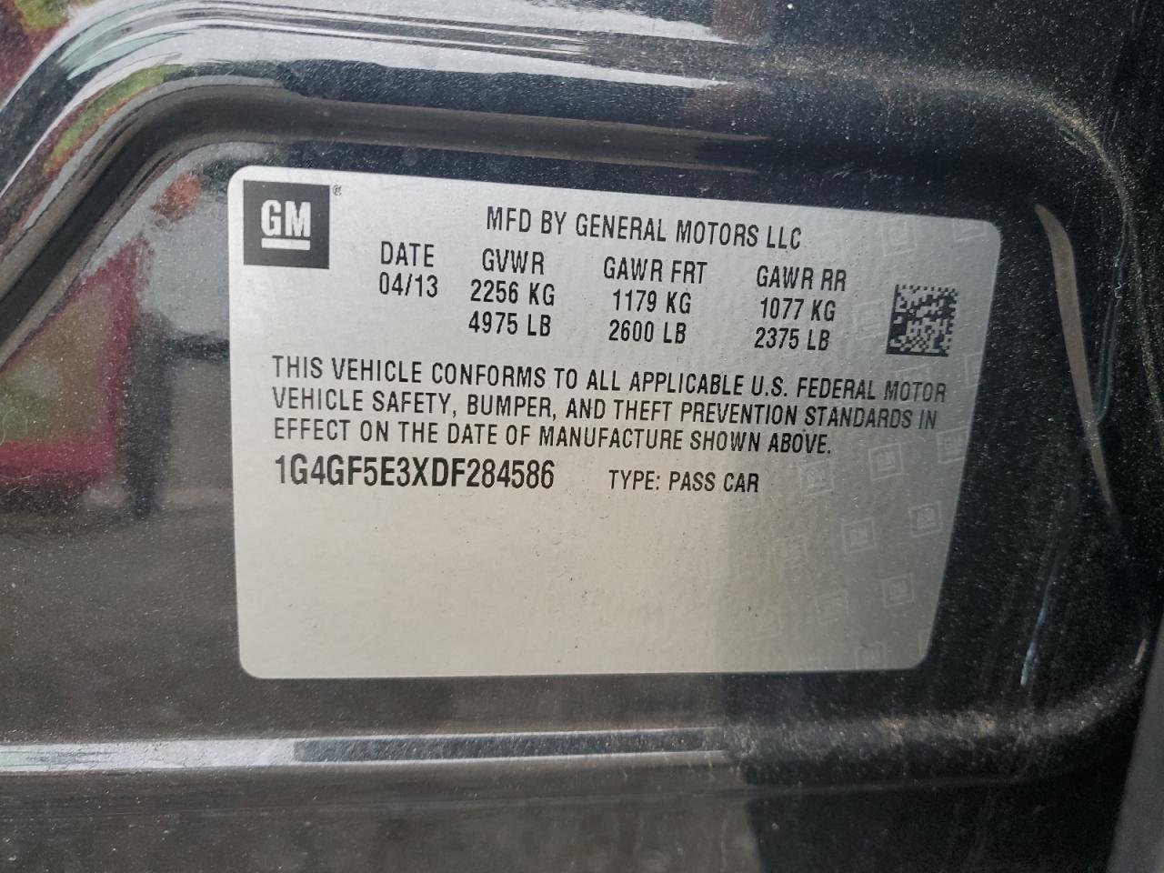 1G4GF5E3XDF284586 2013 Buick Lacrosse Premium