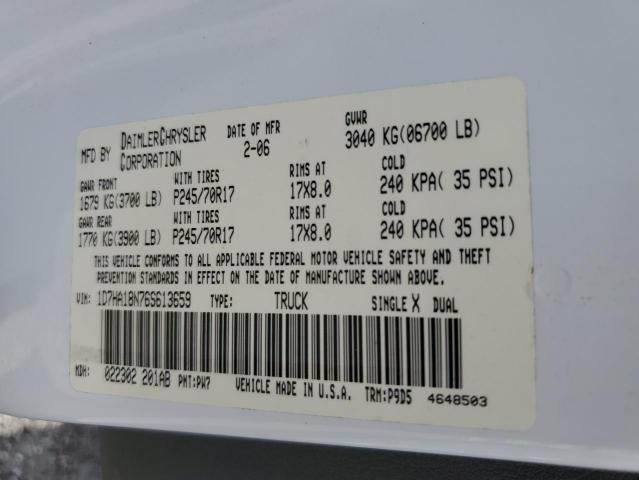 2006 Dodge Ram 1500 St VIN: 1D7HA18N76S613659 Lot: 60446804