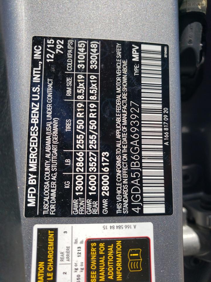 4JGDA5JB6GA693927 2016 Mercedes-Benz Gle 350