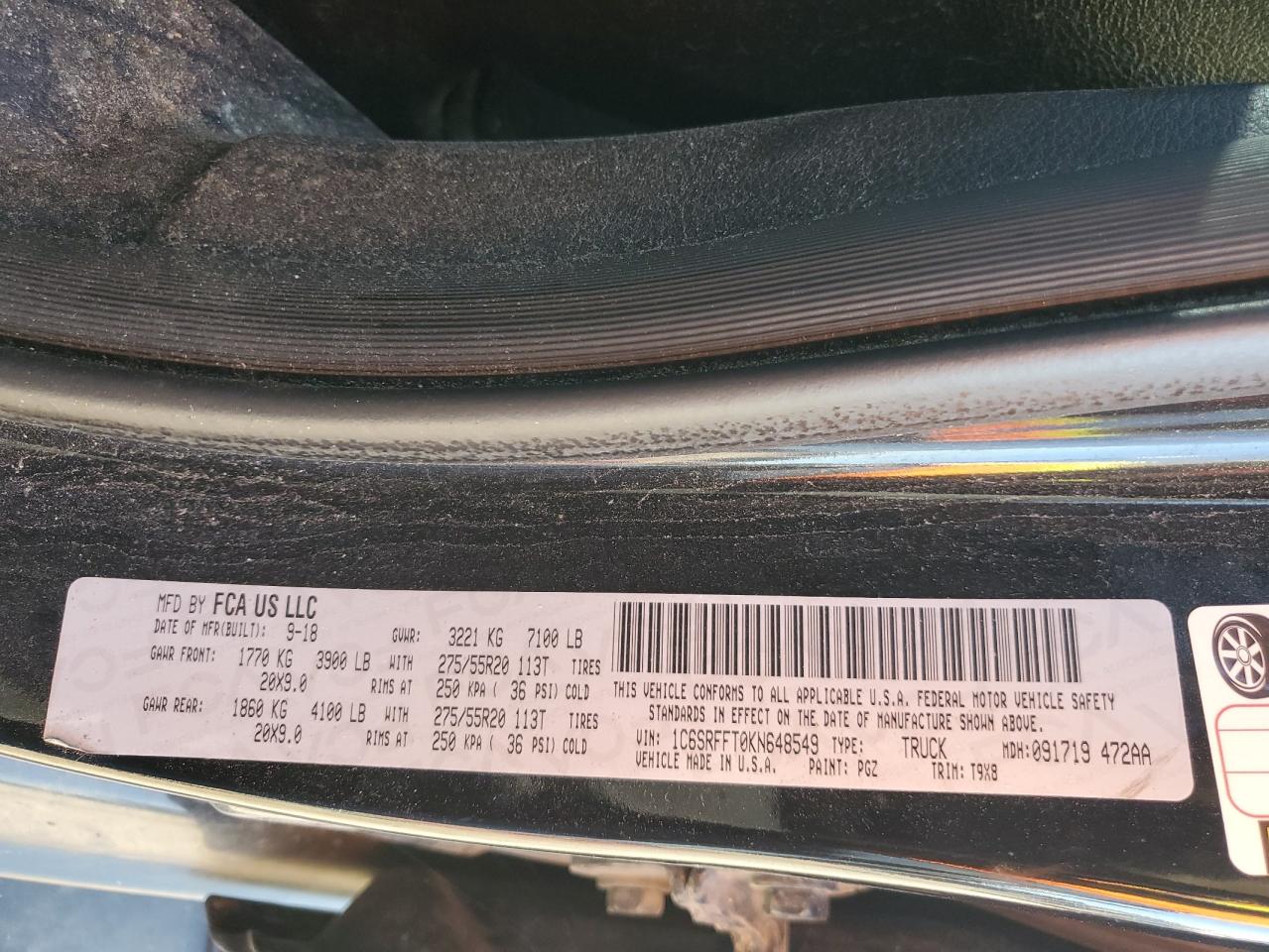 1C6SRFFT0KN648549 2019 Ram 1500 Big Horn/Lone Star