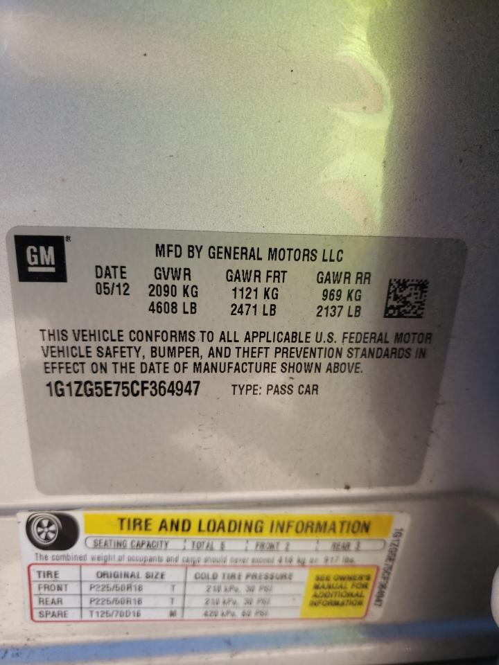 1G1ZG5E75CF364947 2012 Chevrolet Malibu Ltz