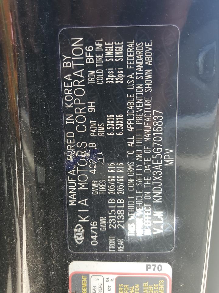 KNDJX3AE5G7016837 2016 Kia Soul Ev +
