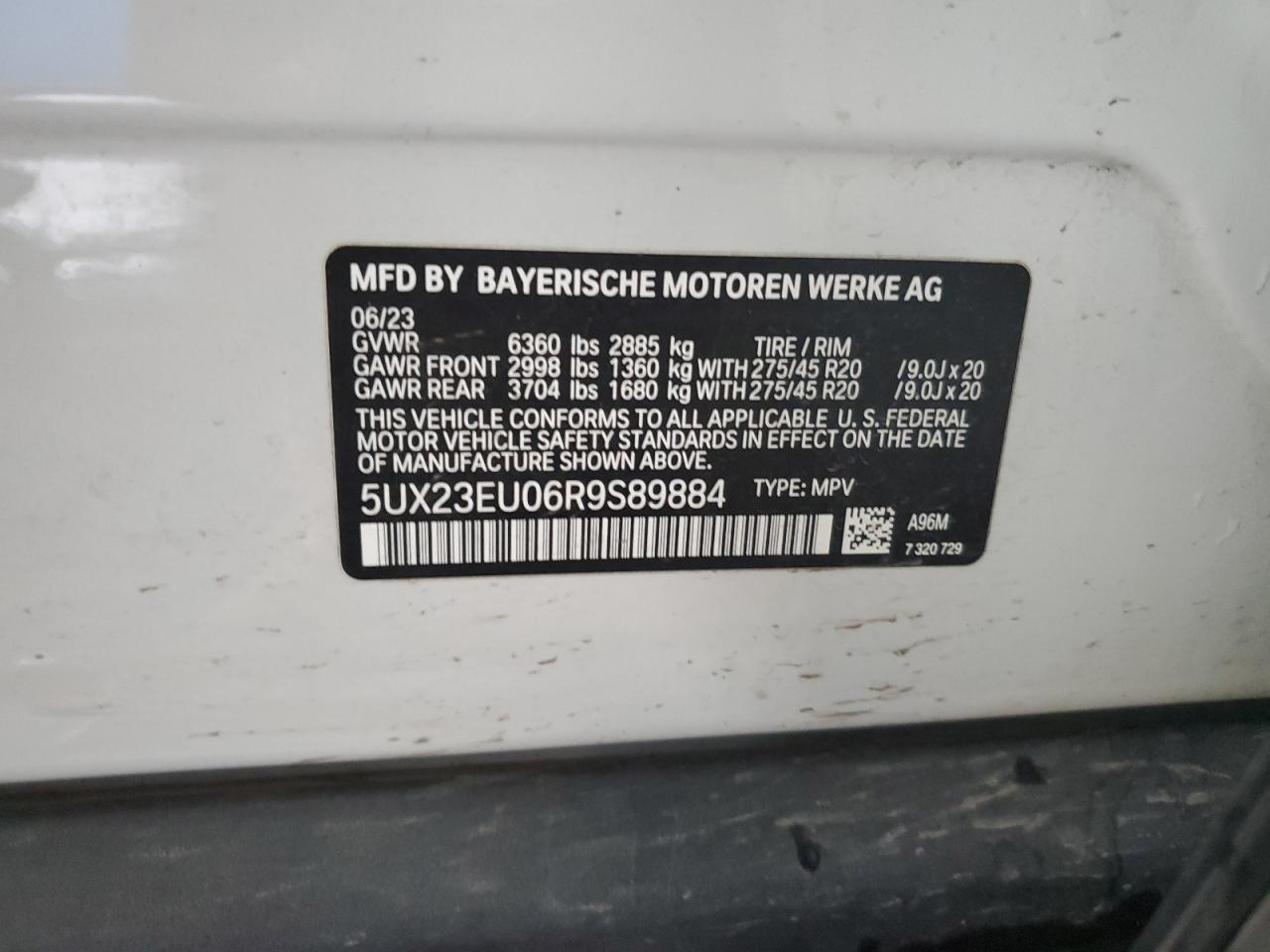 5UX23EU06R9S89884 2024 BMW X5 xDrive40I