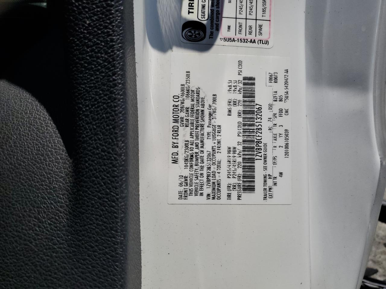 1ZVBP8CF2B5132067 2011 Ford Mustang Gt