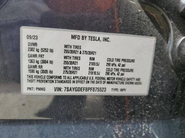 7SAYGDEF8PF875523 2023 TESLA MODEL Y - Image 12