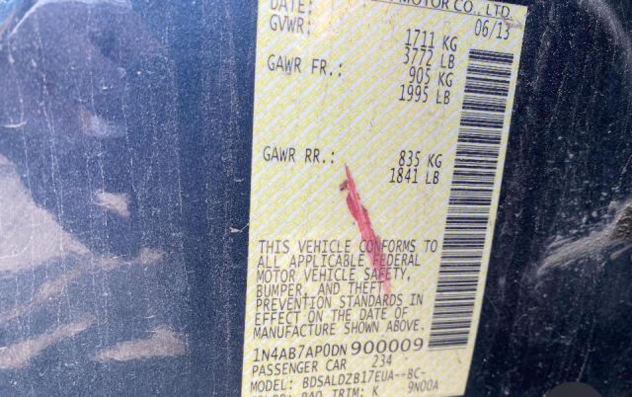 1N4AB7AP0DN900009 2013 Nissan Sentra S