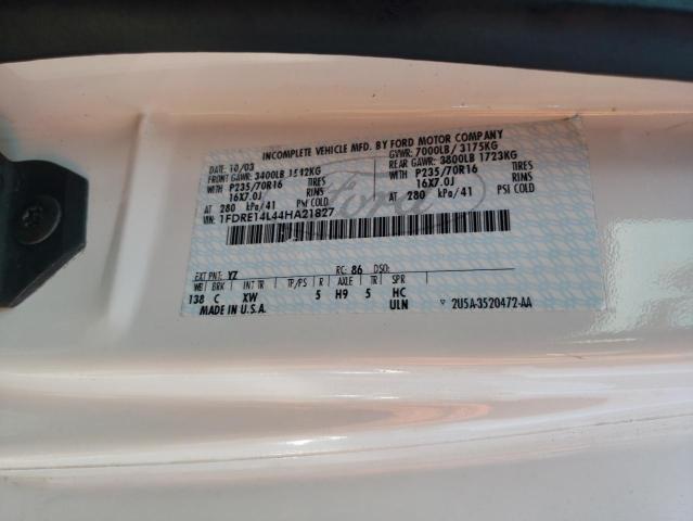 2004 Ford Econoline E150 Van VIN: 1FDRE14L44HA21827 Lot: 58843504