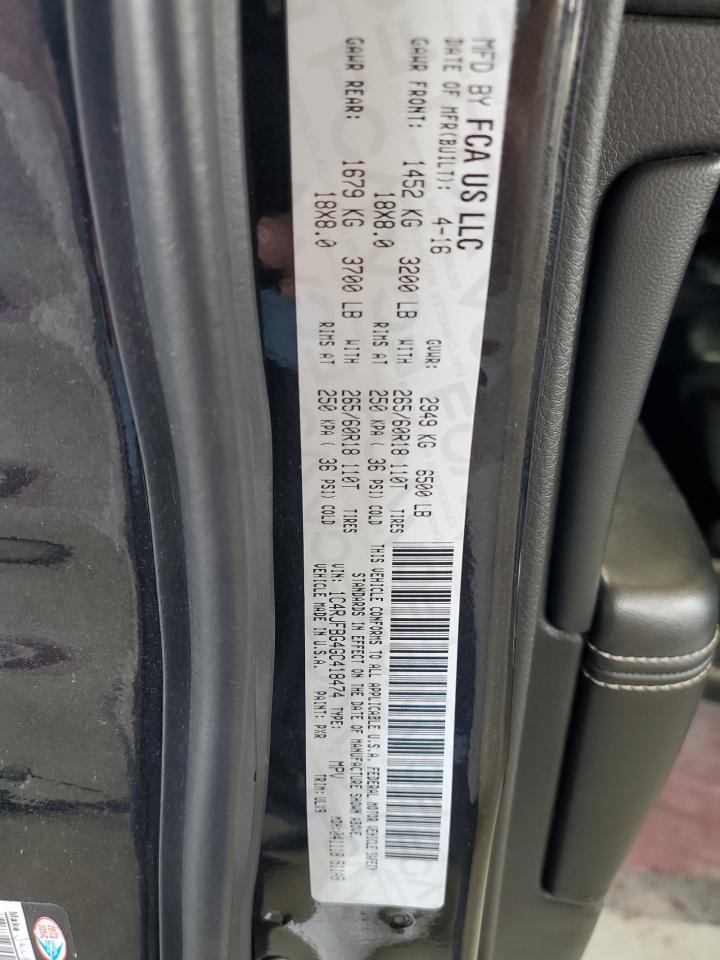 1C4RJFBG4GC418474 2016 Jeep Grand Cherokee Limited