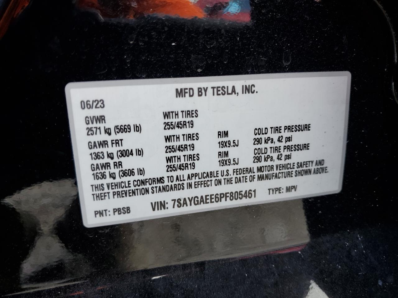 7SAYGAEE6PF805461 2023 Tesla Model Y