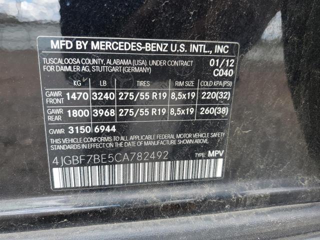 2012 Mercedes-Benz Gl 450 4Matic VIN: 4JGBF7BE5CA782492 Lot: 57958534