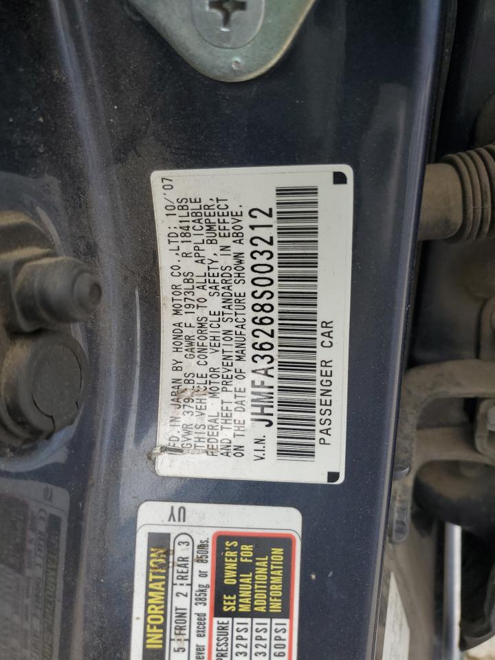 JHMFA36268S003212 2008 Honda Civic Hybrid