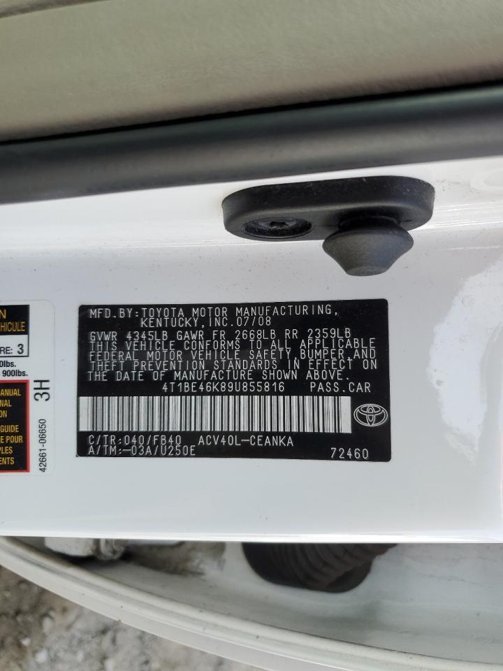 4T1BE46K89U855816 2009 Toyota Camry Base