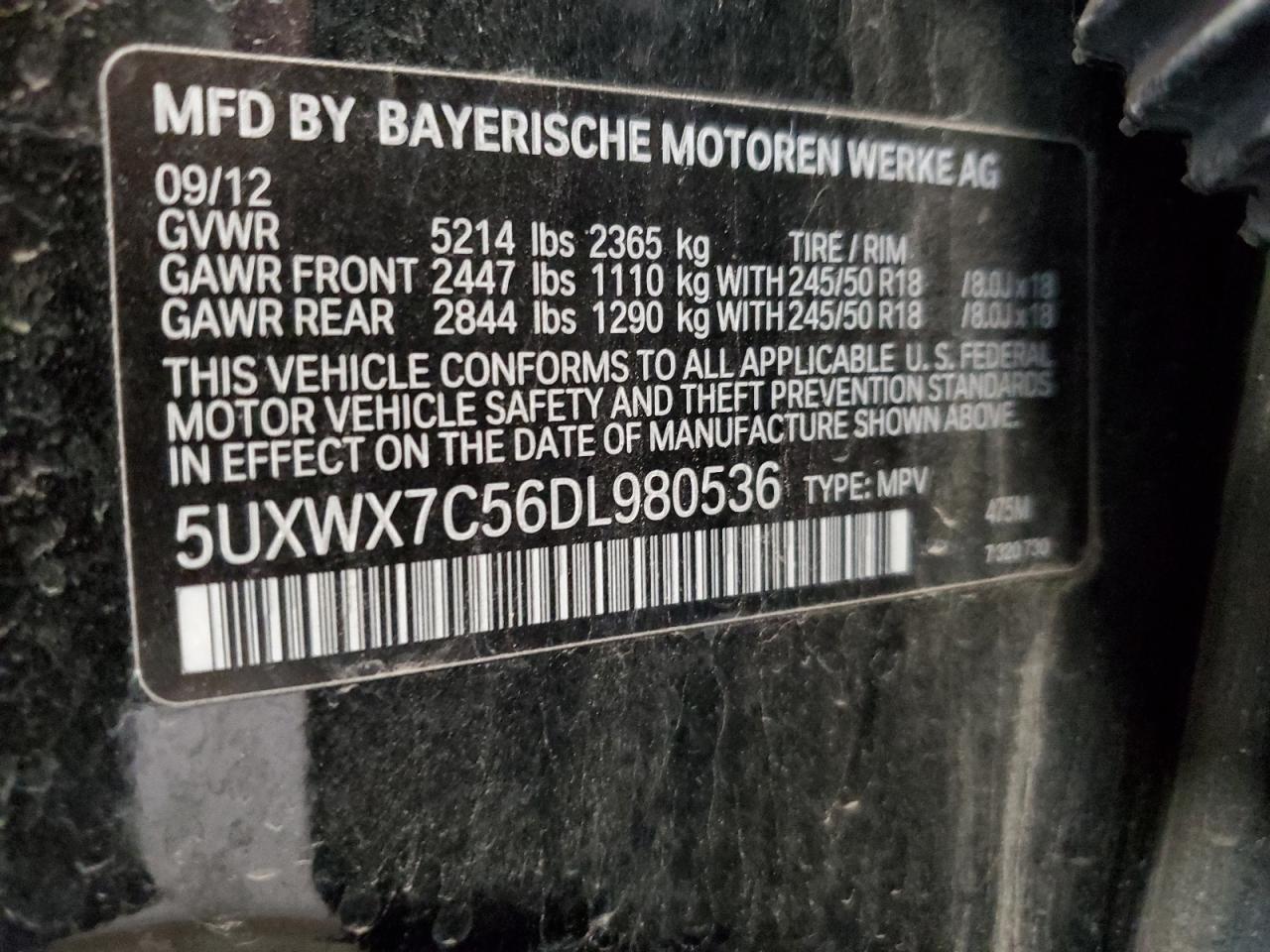 5UXWX7C56DL980536 2013 BMW X3 xDrive35I