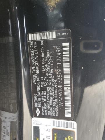 2009 Mini Cooper S VIN: WMWMF73579TT97490 Lot: 56993144