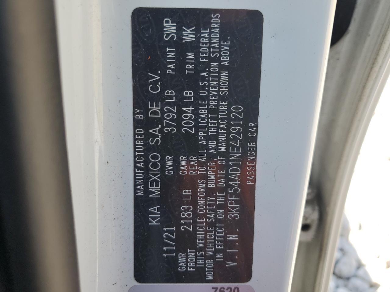 3KPF54AD1NE429120 2022 Kia Forte Gt Line