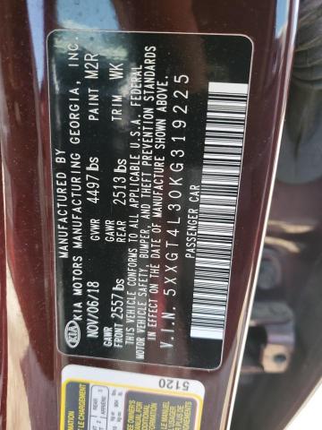 2019 Kia Optima Lx VIN: 5XXGT4L30KG319225 Lot: 55636474