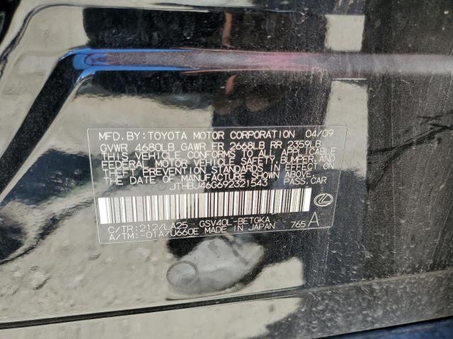 2009 Lexus Es 350 VIN: JTHBJ46G692321543 Lot: 60132664