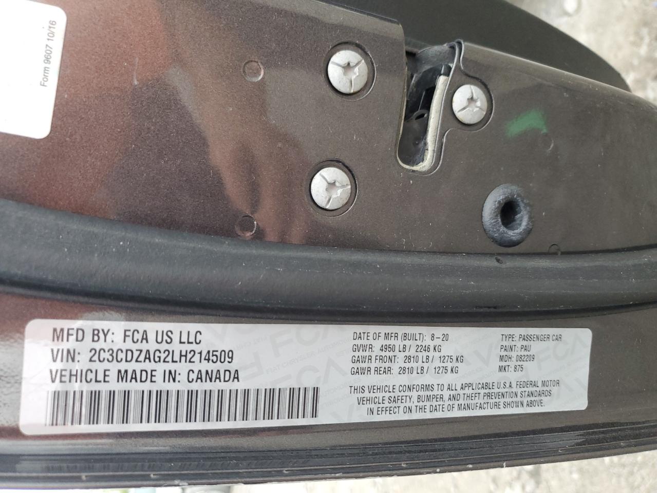 2C3CDZAG2LH214509 2020 Dodge Challenger Sxt