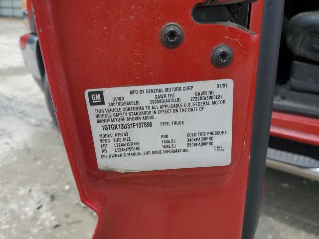 2001 GMC Sierra K1500 Heavy Duty VIN: 1GTGK13U31F137896 Lot: 60221914
