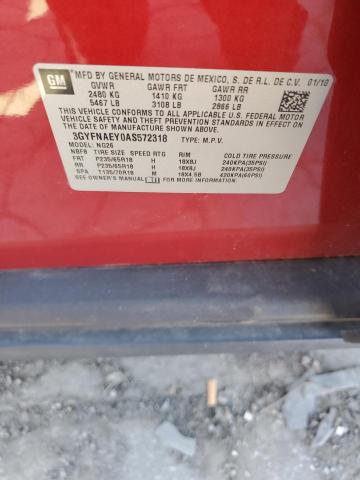 2010 Cadillac Srx Luxury Collection VIN: 3GYFNAEY0AS572318 Lot: 59892544