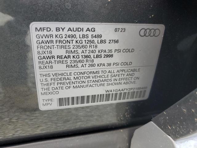 2023 Audi Q5 Premium 45 VIN: WA1GAAFY2P2188480 Lot: 58820184