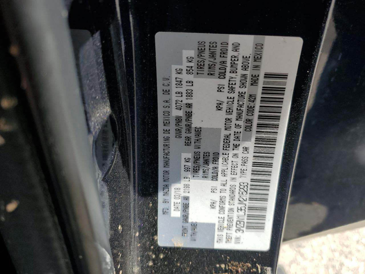 3MZBN1L35JM215293 2018 Mazda 3 Touring