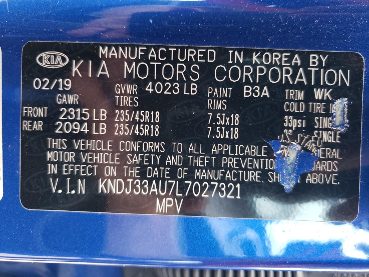 KNDJ33AU7L7027321 2020 Kia Soul Ex