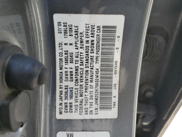 2010 Honda Insight Ex VIN: JHMZE2H79AS017454 Lot: 57933244